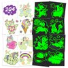 EMOME 204 Styles Luminous Temporary Tattoos for Girls, Kids Tattoo Stickers Pre-cut and Waterproof, Glows Party Favors Accessories Bulk Special for Girls Birthday Party Decorations