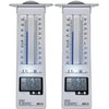 Sper Scientific Analog & Digital Min/Max Thermometer 800122 - Accurate Temperature Tracking, Weather-Resistant Design, Dual Display for Indoor & Outdoor Use, Ideal for Greenhouses, Labs & More - 2 pc