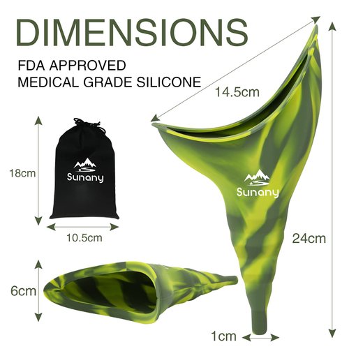 Female Urination Device,Reusable Silicone Female Urinal Foolproof Women Pee Funnel Allows Women to Pee Standing Up,Women's Urinal is The Perfect Companion for Travel and Outdoor (Camo)