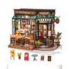 Rolife DIY Miniature House Kit 1:18 Coffe&Bar Dollhouse Diorama Model, Build Mini House Building Kit with LED Light Hobby Crafts for Adults Gift for Him Her (Tipsy Restaurant)