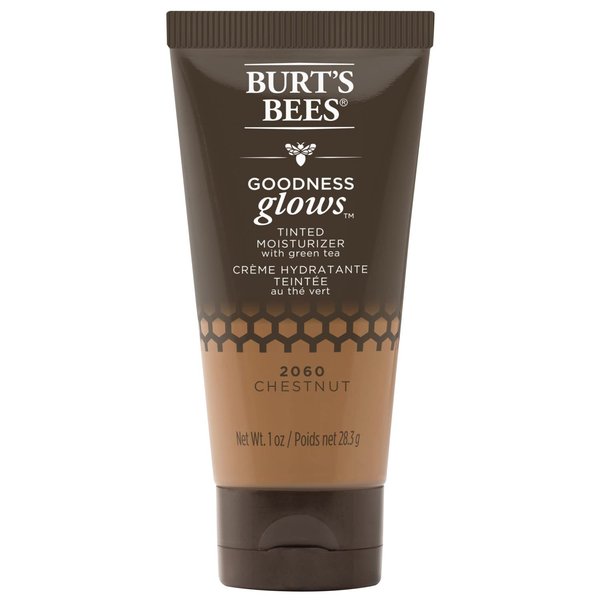 Burts Bees Goodness Glows Tinted Moisturizer, Rich in Antioxidants, Chestnut 1.0 Ounce