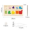bopoobo Wooden Peg Board Beads Game Rainbow Clip Bead Puzzle of Pompon Clip Beads Early Education Puzzle Board Game Toddler Educational Montessori Games for Math Learning (Digital Board)