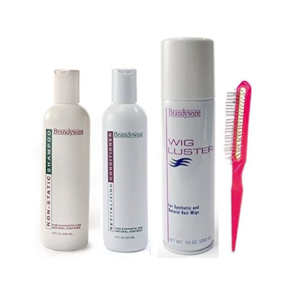 Brandywine Synthetic and Human Hair Care Products (8oz Shamp, Cond and Aerosol Wig Luster)