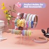 SMUK 2Packs Acrylic Headband Holder Organizer Storage, 3-Tier Clear Scrunchie Holder Stand Hair Accessories Organizer Hair Tie Display Headband Stand for Women and Girls