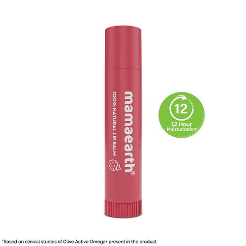 Mamaearth Nourishing Tinted Lip Balm with Natural Red Tint | 12 Hour Moisturization with Vitamin E & Strawberry | Relieves Dry, Chapped Lips & Makes Lips Soft & Supple | 0.14 Oz/4g