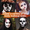 White Black Face Body Paint,Halloween Clown Makeup Kit with 2 Brushes,Professional White Black Face Body Painting Kit for Clown, Joker, Theater, Cosplay, Costume, SFX Make-up