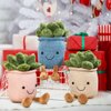 FAVOSTA Cute Succulents Plush Toy, 9.8'' Potted Plant Stuffed Plush, Soft Fluffy Succulents Throw Pillow, Plush Toy for Kids Girls (Blue - succulent, 25cm/9.8inch)