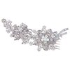 EVER FAITH 6 Inch Flower Leaf Bowknot Hair Comb Iridescent Clear AB Austrian Crystal Silver-Tone