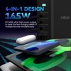 MINIX 165W USB C Charger,GaN II Charger PD3.1 Max 140W,Turbo 4-Port Wall Charger, Fast Charging Station, Compatible with MacBook Pro/iPad Air/iPhone15 14 13Pro Max/Galaxy S24 Ultra and More