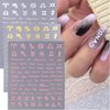 8 Sheets English Letters Nail Stickers for Nail Art Zodiac Letter Nail Art Stickers Gold Silver Pink Twelve Constellation Nail Design Stickers 3D Self-Adhesive Letter Nail Decals for Nail Tips Decor