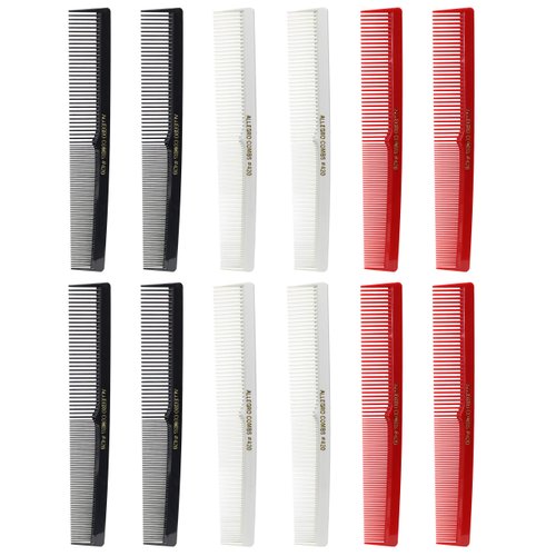 Allegro Combs 420 Hair combs Barber Comb Comb Set Hair Cutting Combs Pocket Comb Combs for Hair Stylist Styling Comb Black combs Red Combs White Combs 12 pk.