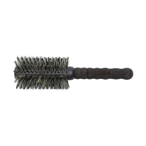 Ibiza Hair Professional Round Boar Hair Brush (MB4, 65mm), Reinforced Blonde & Black Bristles & Cork Handle, For Volume & Smoothness, Add Texture & Shine for Medium to Long Hair