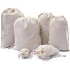 BigLotBags Premium Muslin Bags - Double Drawstring, 100% Organic Cotton, Premium Quality Eco Friendly Reusable Natural Bags. Pack of 25 (6 x 8 Inches)
