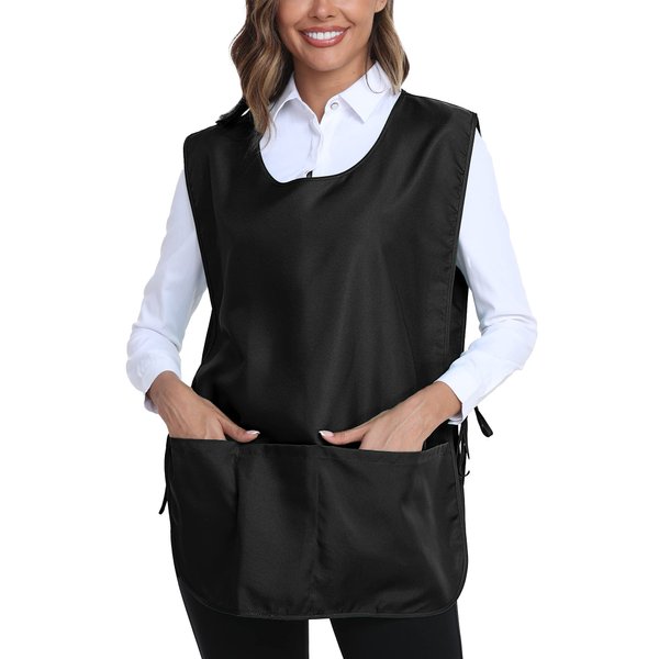 Xeoxarel Unisex Cobbler Apron with 3 Pockets, Universal Apron for Women or Men Vest Black