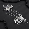 JWICOS Bride Wedding Crystal Hair Pins Flower Bridal Hair Pieces Wedding Hair Accessories for Women and Girls Pack of 2