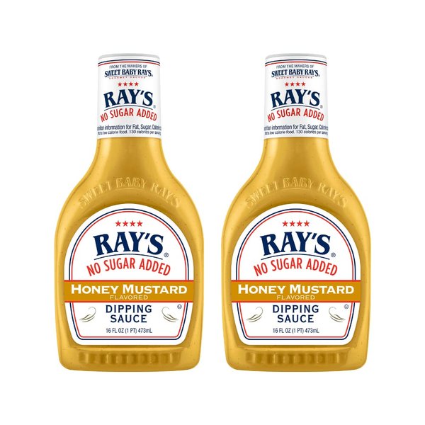 Ray's No Sugar Added Honey Mustard Flavored Dipping Sauce (16 Ounce , Pack of 2)