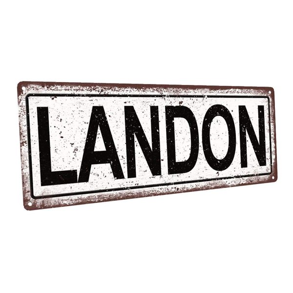 Landon 6"x16" Metal Sign, Wall Décor for Kids Room and Nursery