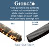 Giorgio G82 4 Inch Handmade Folding Pocket Comb for Men, Fine Tooth Hair Comb Straightener for Everyday Grooming Styling Hair, Beard or Mustache, Use Dry or with Balms, Saw Cut Hand Polished
