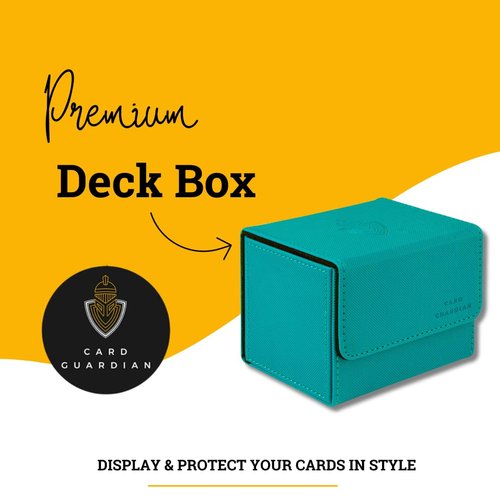 Card Guardian - Premium Deck Box (Teal) for 100+ Cards for Trading Card Games Compatible with Magic the gathering (MTG), Commander Deck, Yugioh Deck Box, Pokemon TCG, Sports Card Storage Boxes