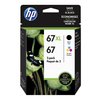 HP 67XL / 67 Ink Cartridges (Black/Tri-Color) 2-Pack in Retail Packaging