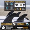 Ho Stevie! FRP Quad (4) Surfboard Fins - Stronger Than Regular Nylon Fins - includes Fin Bag, Screws, Wax Comb and Fin Key (Black, Single Tab)