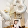 40 Inch Cream Number 2 Balloon, Beige Large 2nd Birthday Balloons, Digital 2 Cream White Giant 2 Foil Balloon Helium for Boys Girls 2nd Birthday Decorations Anniversary Baby Shower Party Supplies