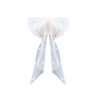 Pearl White Hair Bow for Women Pearl Bow Hair Clips Bridal Hair Bow Veil Bachelorette Party Decorations Wedding Veil with Barrettes Bride Hair Accessories for Bridal Bridesmaid Bride to Be Gift
