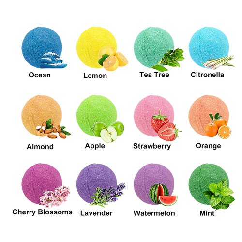 BOENFU Bath Bombs Gift Set 12 Pack Handmade Bath Bombs Organic Natural Essential Oils, Moisturize Skin, Luxury Spa Bomb Gifts for Girls, Wife, Mom, Birthday, Christmas, Valentine's Day