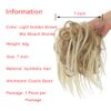 KETHBE Messy Bun Hair Piece,Synthetic Tousled updo Hair Buns Hair Piece Short Ponytail Faux Hair Scrunchie with Elastic Rubber Band Hair Bun Pieces for Women (Light Golden Brown Mix Bleach Blonde)