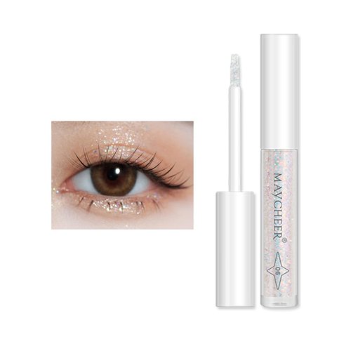 Kyannkra Liquid Glitter Eyeshadow,Liquid Glitter Eyeliner Metallic Glitter Shimmer Eye Looks Waterproof Long Lasting Quick-Drying Sparkling(T06)