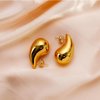 24K Gold Teardrop Earrings for Women Chunky Gold Plated Waterdrop Earrings Trendy Jewelry for Women