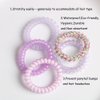 Spiral Hair Ties,Pack of 5,Elastic Coil Hair Ties for Women Girls,No Crease Telephone Wire Cord Hair Ties for Thick Hair & Thin Hair(Purple)