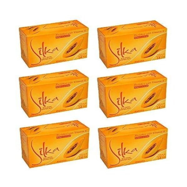 ShopEssential Silka Papaya Skin Dark Spot Remover Herbal Soap Bundle Enriched with Vitamin E 135 G (6 Pack) in Bag