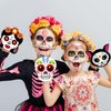 Seenelling 30 Sets Day of The Dead Magnet Crafts for Kids Make Your Own Day of The Dead Sugar Skull Magnet Craft Kit DIY Dia De Los Muertos Decor for Halloween Mexican Party Classroom Home Decorations