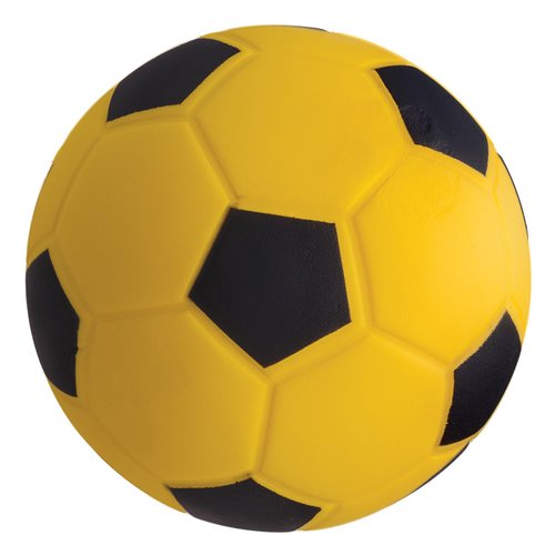 Champion Sports Coated High Density Foam Soccer Ball, Yellow, Black, 4