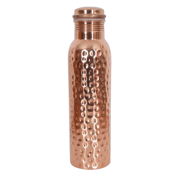 AUNERCART Hammered Copper Water Bottle 32 Oz Copper Vessel Lower Sugar Intake Enjoy Health Benefits Yoga Gym Sports Bottle