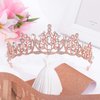 Formery "Birthday Queen" Glitter Sash & Rhinestone Tiara Crowns for Women Girls Pink Crystal Set Birthday Party Supplies Topper Decorations Hair Accessories