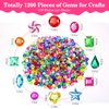 Anezus1200Pcs Craft Gems with 2Pcs B7000 Jewelry Glue, Flat Back Sequins Jewels Embellishments Rhinestones Gemstones for Bedazzling, Decor, Clothing