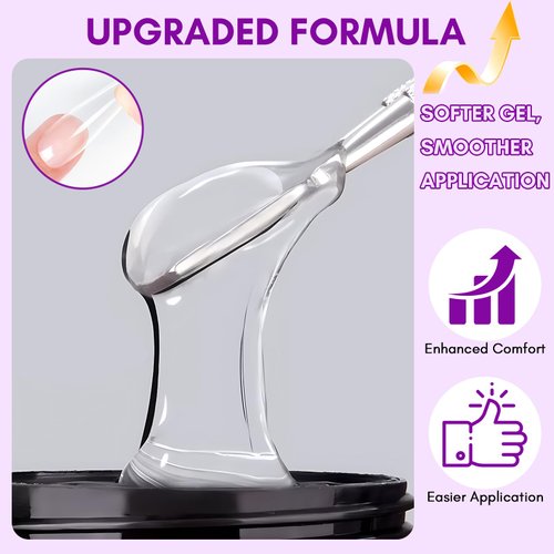 Makartt Solid Nail Glue Gel, Extra Strong Gel Nail Glue for Press On Nails and Nail Tips Long-Lasting Strong Adhesion Nail Glue for Acrylic Nails Clear Hard Gel for Nail Art Home Salon UV Light Cured