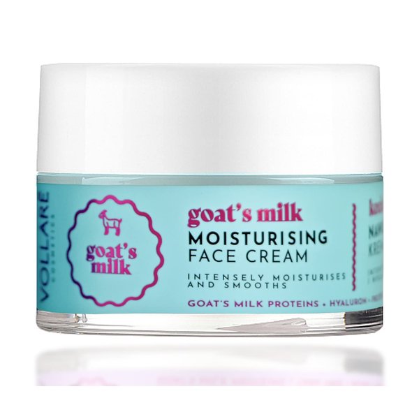 Vollare Cosmetics Face Cream Moisturizer for Women – Facial Hydrating Smoothing Skin Care Products Hyaluronic Acid & Milk Protein – Day & Night Goat's Milk Cream