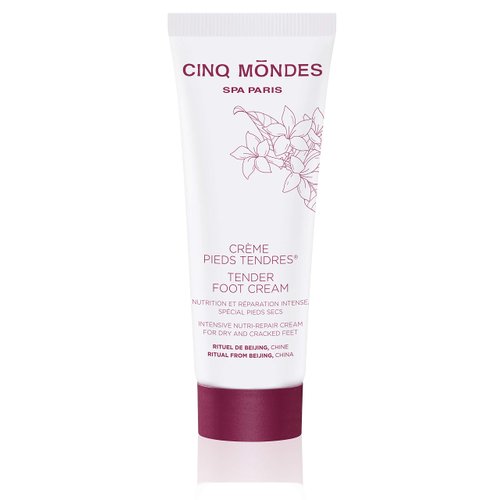 CINQ MONDES Tender Foot Cream 2.5 Fl. Oz - Cooling, Hydrating Foot Cream For Silky-Soft, Soothed Feet - With Shea Butter, Arnica Essential Oil And Aloe Vera