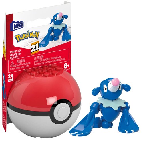 MEGA Pokémon Popplio Building Toy Kit, Poseable Action Figure (24 Pieces) for Kids