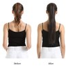 BARSDAR 26 inch Ponytail Extension, Long Straight Wrap Around Clip in Ponytail Hair Extensions Synthetic Ponytail Hair Pieces for Women Girls Daily Party Halloween- Dark Brown & Blonde Highlights