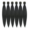 Black Braiding Hair Pre Stretched 30 inch 6 Packs #1b Synthetic Hair Extensions for Braids Yaki Straight