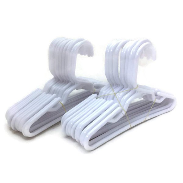 24 White Plastic Hangers(2 Dozen) fits 18 Inch Dolls Clothes 18" Doll Clothing Baby Dolls