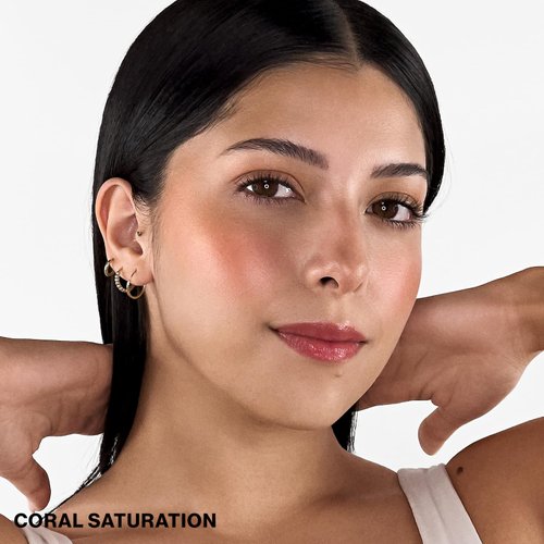 Smashbox Halo Sculpt + Glow Face Palette With Vitamin E - All-In-One Blush, Highlighter, & Bronzer Palette, Coral Saturation