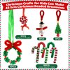 Hifunwu 45 Sets Christmas Beaded Ornament Kit, Christmas Beads for Crafts with Pipe Cleaners to Make Snowman Christmas Tree Wreath Candy Cane Lollipop Xmas Holiday Decorations Party Supplies