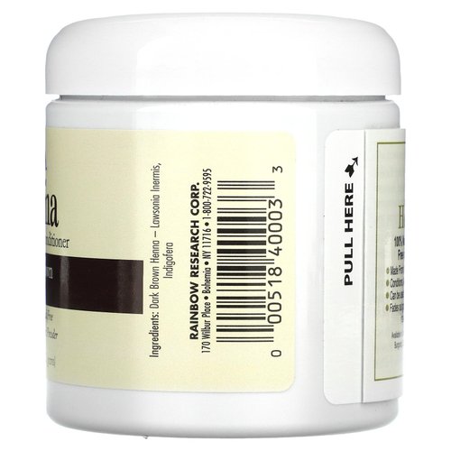 Rainbow Research Henna, Hair Color & Conditioner, Dark Brown (Sable), 4 oz (113 g)