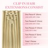 GOO GOO Clip in Hair Extensions Real Human Hair, Remy Human Hair Extensions Clip ins for Women, Natural Human Hair, 18inch 120g 7Pcs, 16/22 Light Blonde Highlighted Golden Blonde