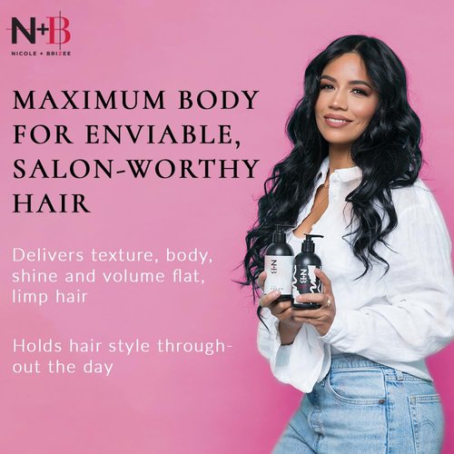 N+B Hold the Volume Set - Curl Cream + Styling Gel | Made w/Blue Agave Oil | Paraben-Free, Sulfate-Free | For All Hair Types & Textures